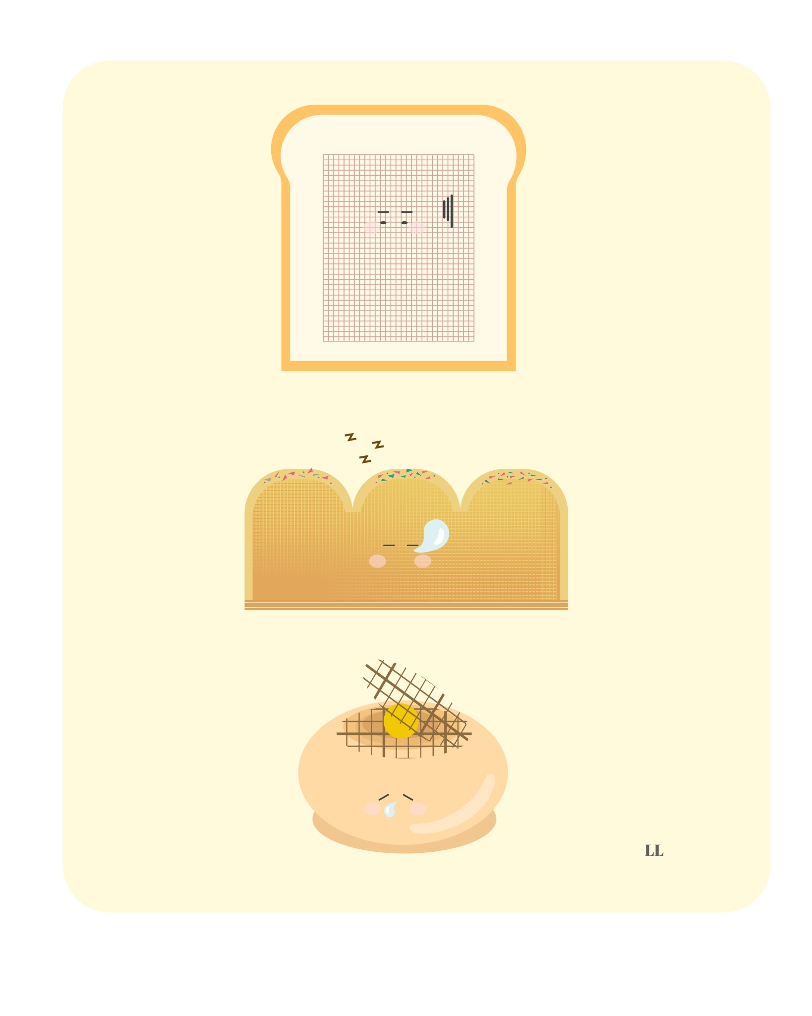 Sleepy toast friends